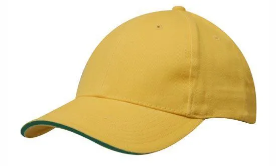 BRUSHED HEAVY COTTON CAP WITH SANDWICH TRIM