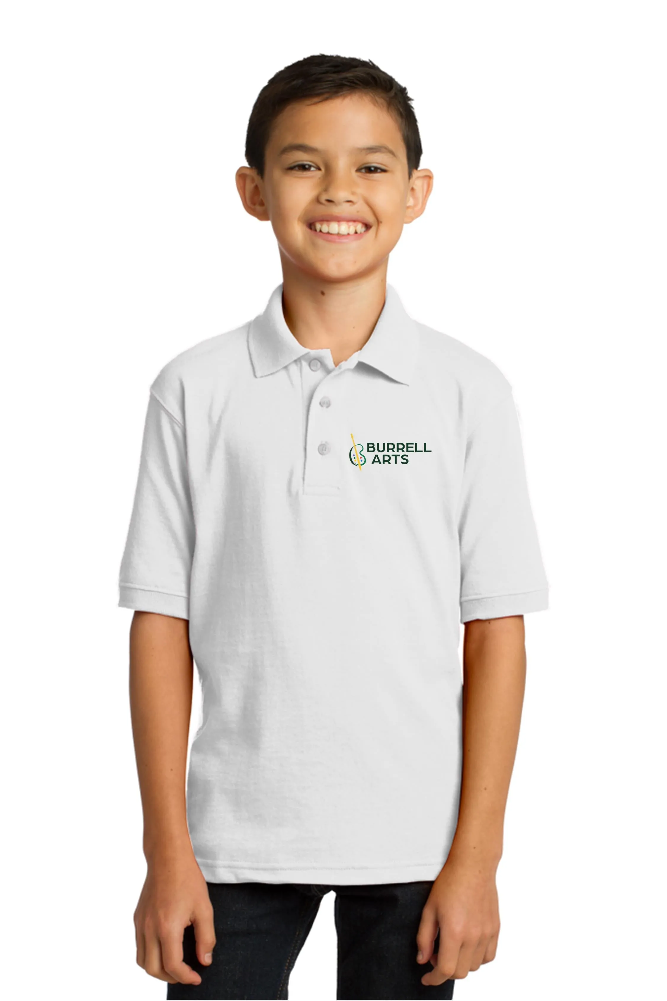 Burrell Arts Youth Core Blend Jersey Knit Polo.