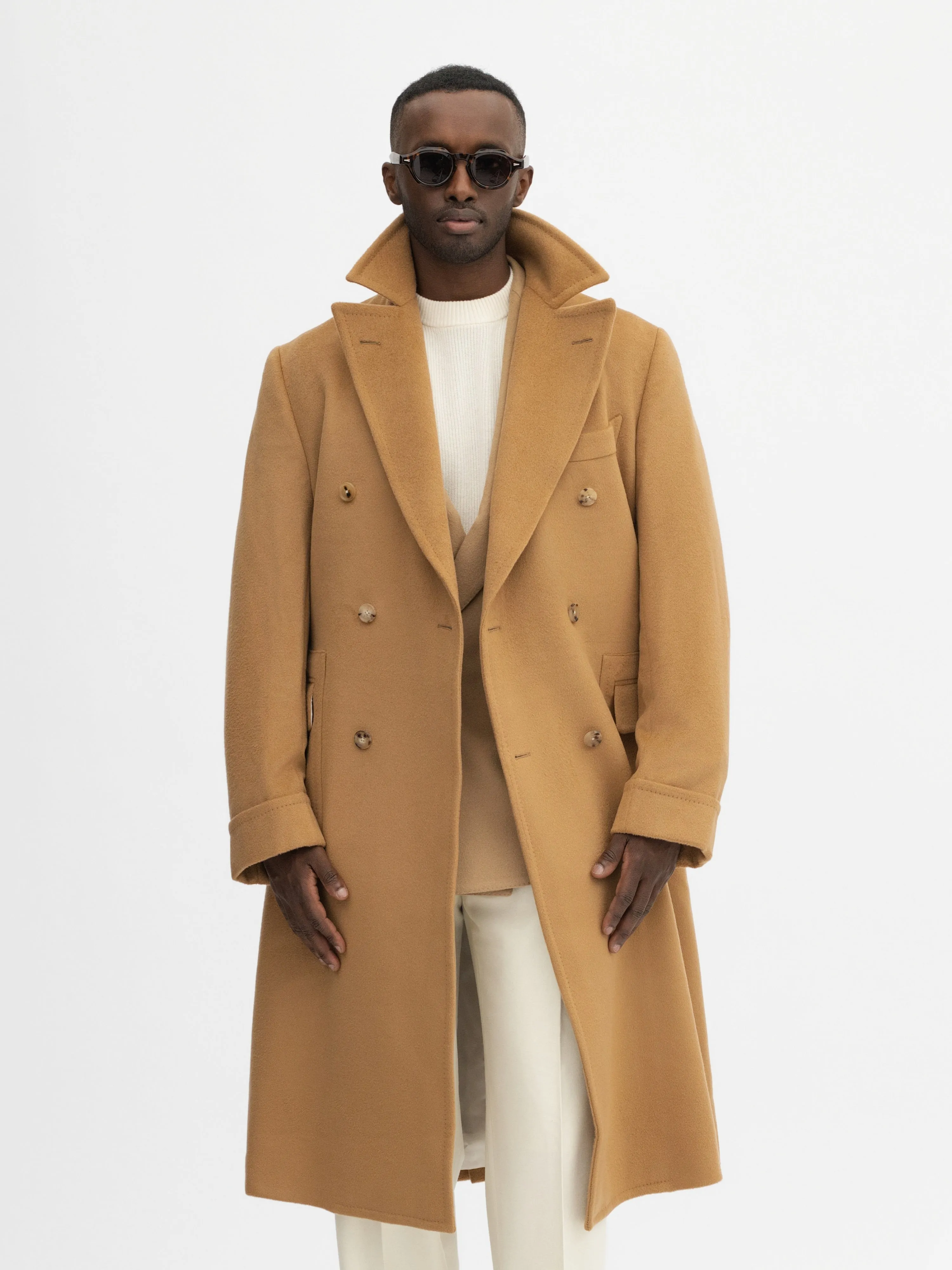 Camel Virgin Wool Polo Coat