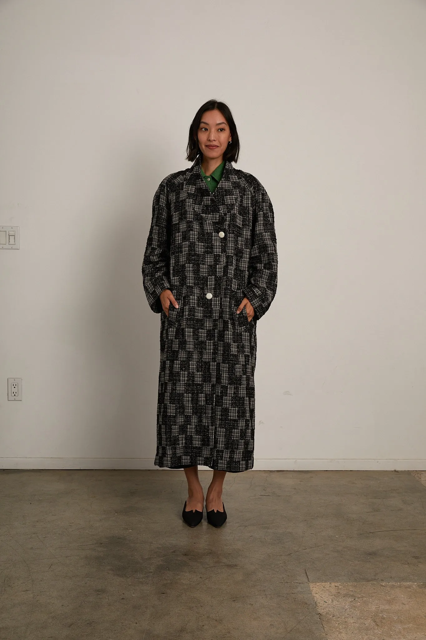 Cassidy Coat - Newsprint Patchwork