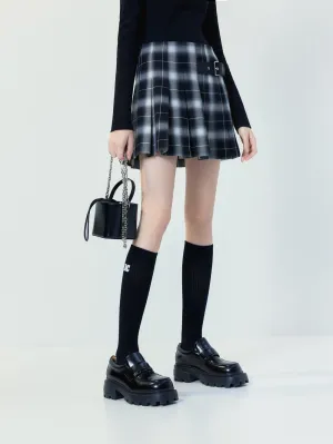 Checkered Pleated Skirt