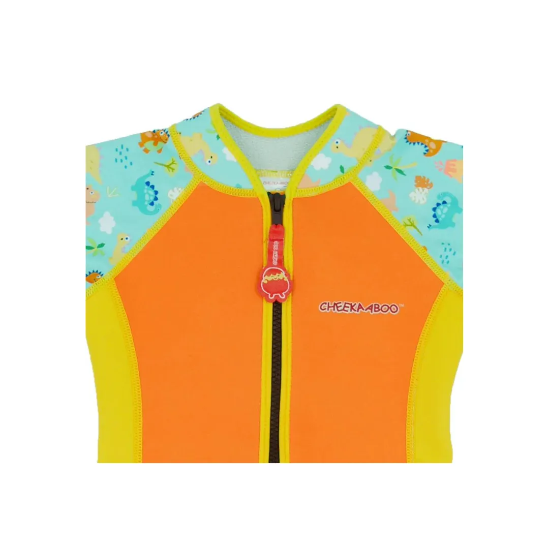 Cheekaaboo Wobbie Toddler Thermal Swimsuit UPF50  - Orange Dino