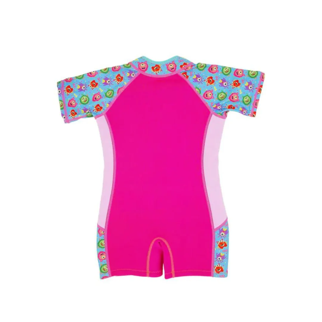 Cheekaaboo Wobbie Toddler Thermal Swimsuit UPF50  - Pink Monster