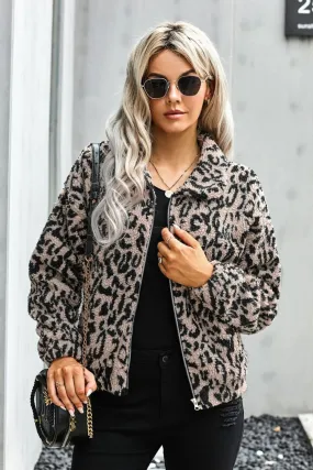 Chic Sherpa Jacket in Leopard