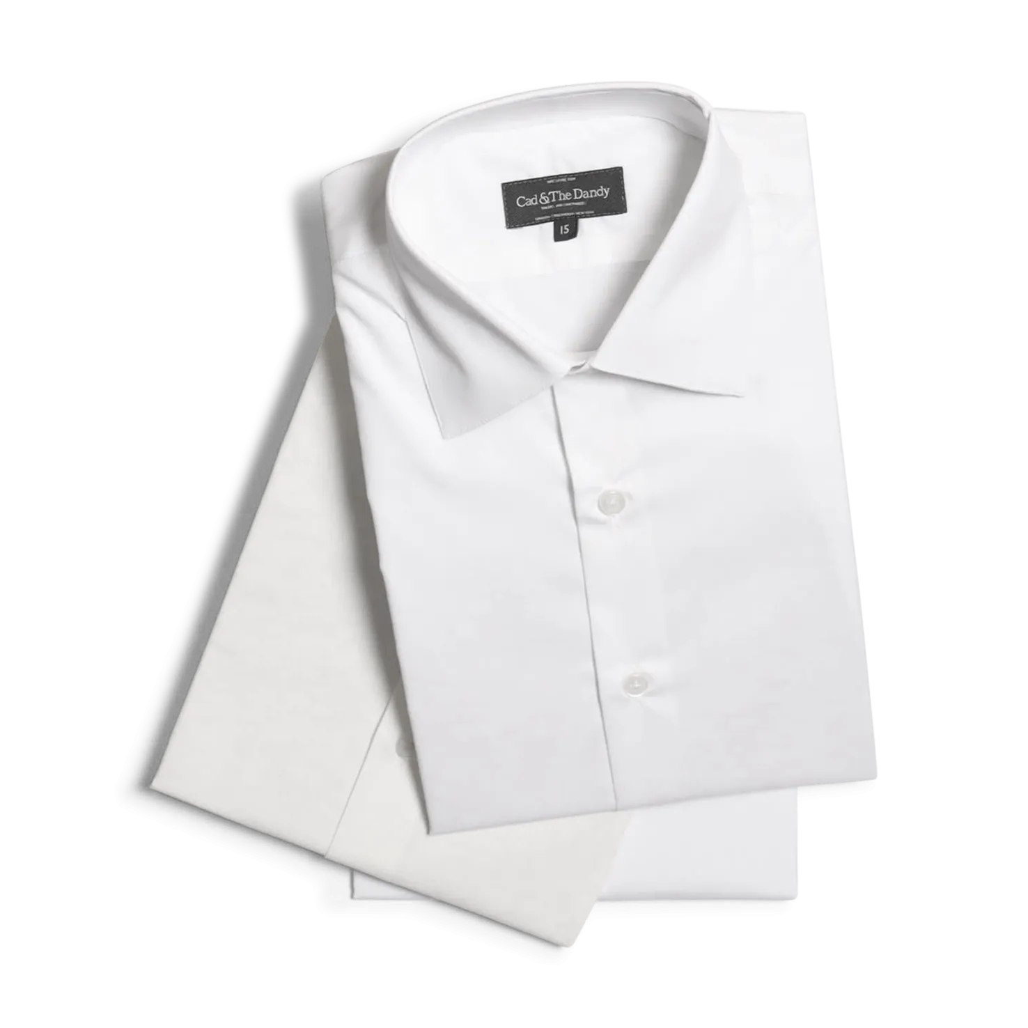 Classic Collar, Double Cuff Shirt in White Poplin