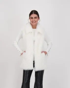 Collared Faux fur vest