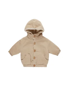 Corduroy Hooded Jacket in Latte