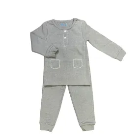 Dark Grey Stitch Trim Infant Pajama Set