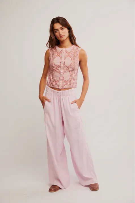 Days End Linen Pant Pink-A-Boo