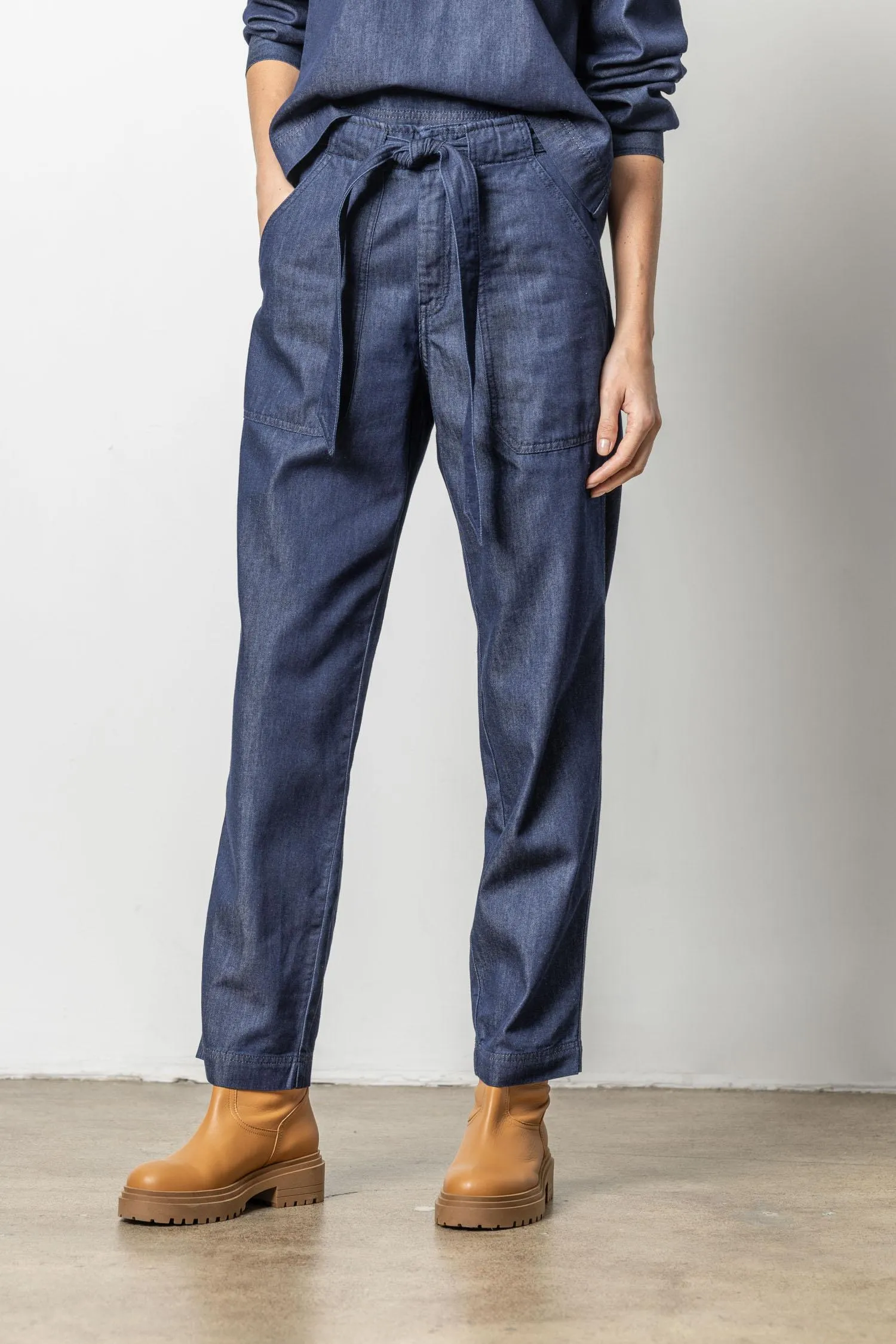 Denim Belted Pant