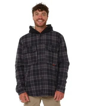 Dimension Quilted Worker Jacket - Black Check