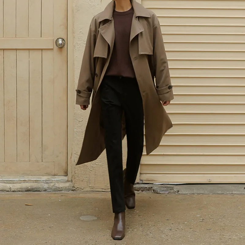 Double-breasted Mid-length Trench Coat