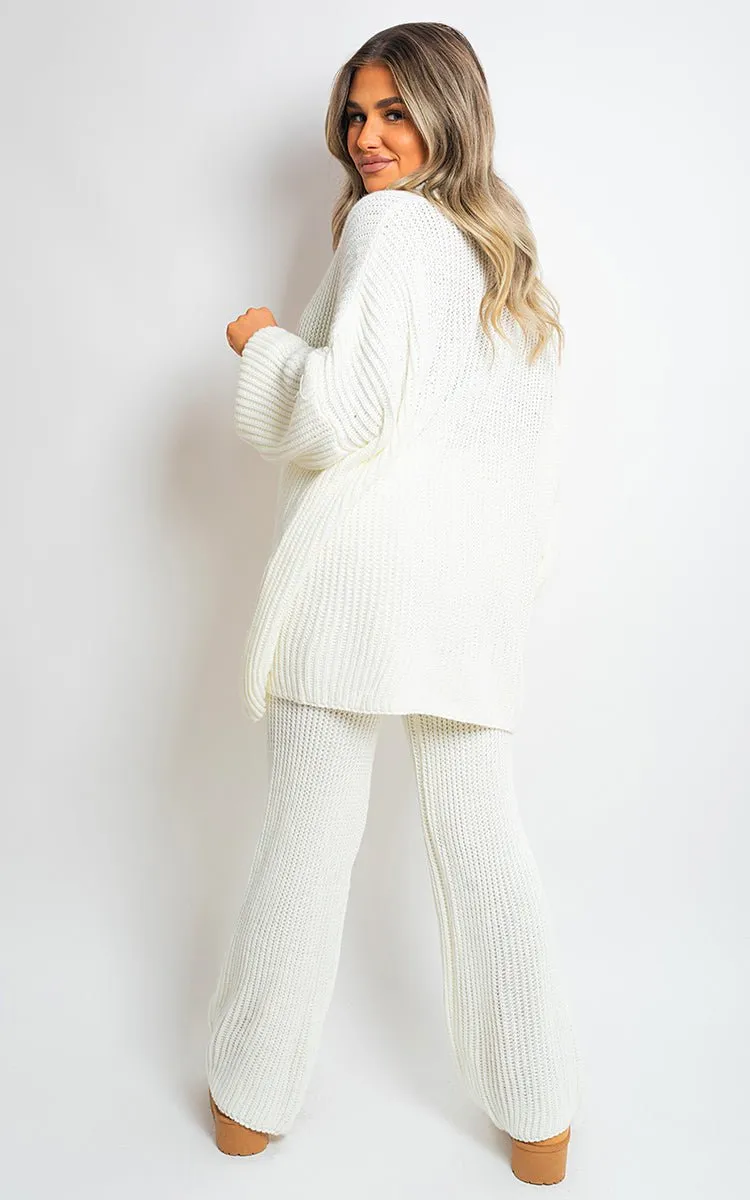 Emma Chunky Knitted Cardigan Trousers Co-ord Set