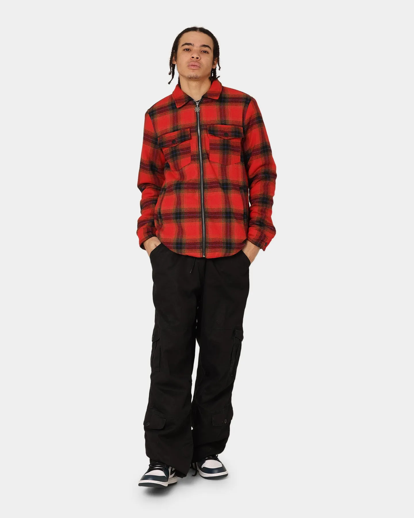 En Noir Inc Plaid Overshirt Red