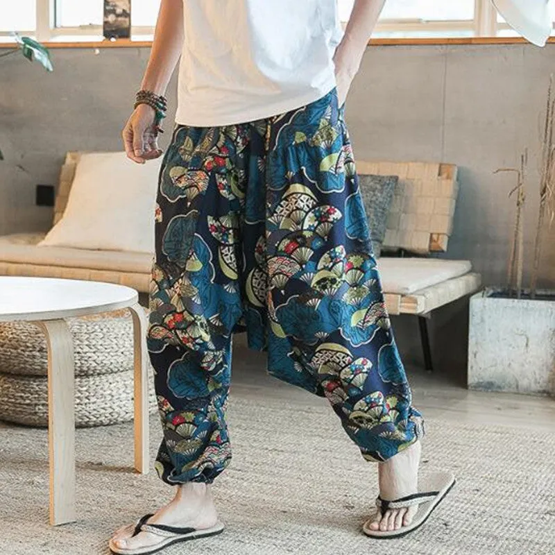 Ethnic Art Pattern Men Cotton Harem Pants