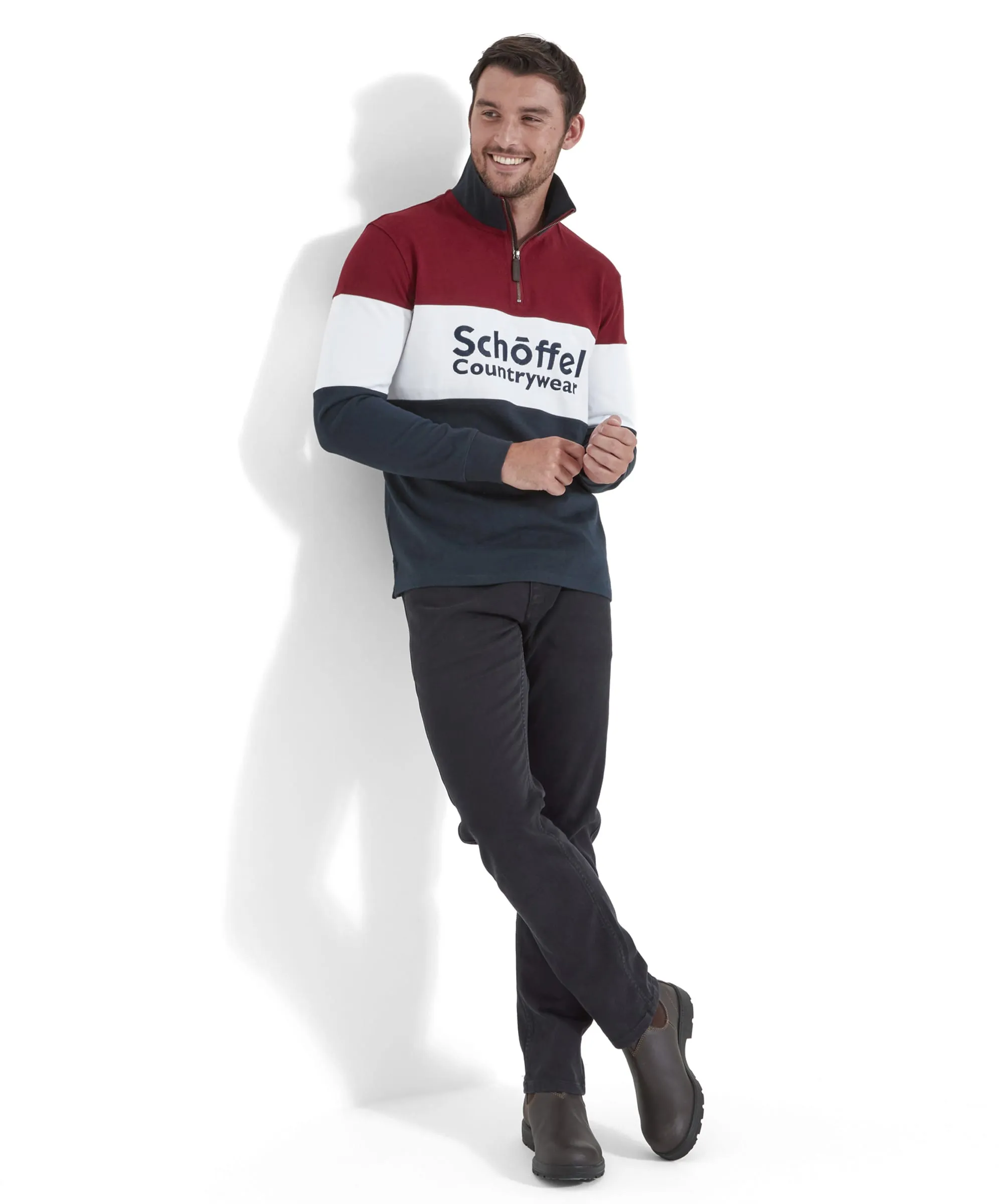 Exeter Heritage Quarter Zip Sweatshirt - Bordeaux