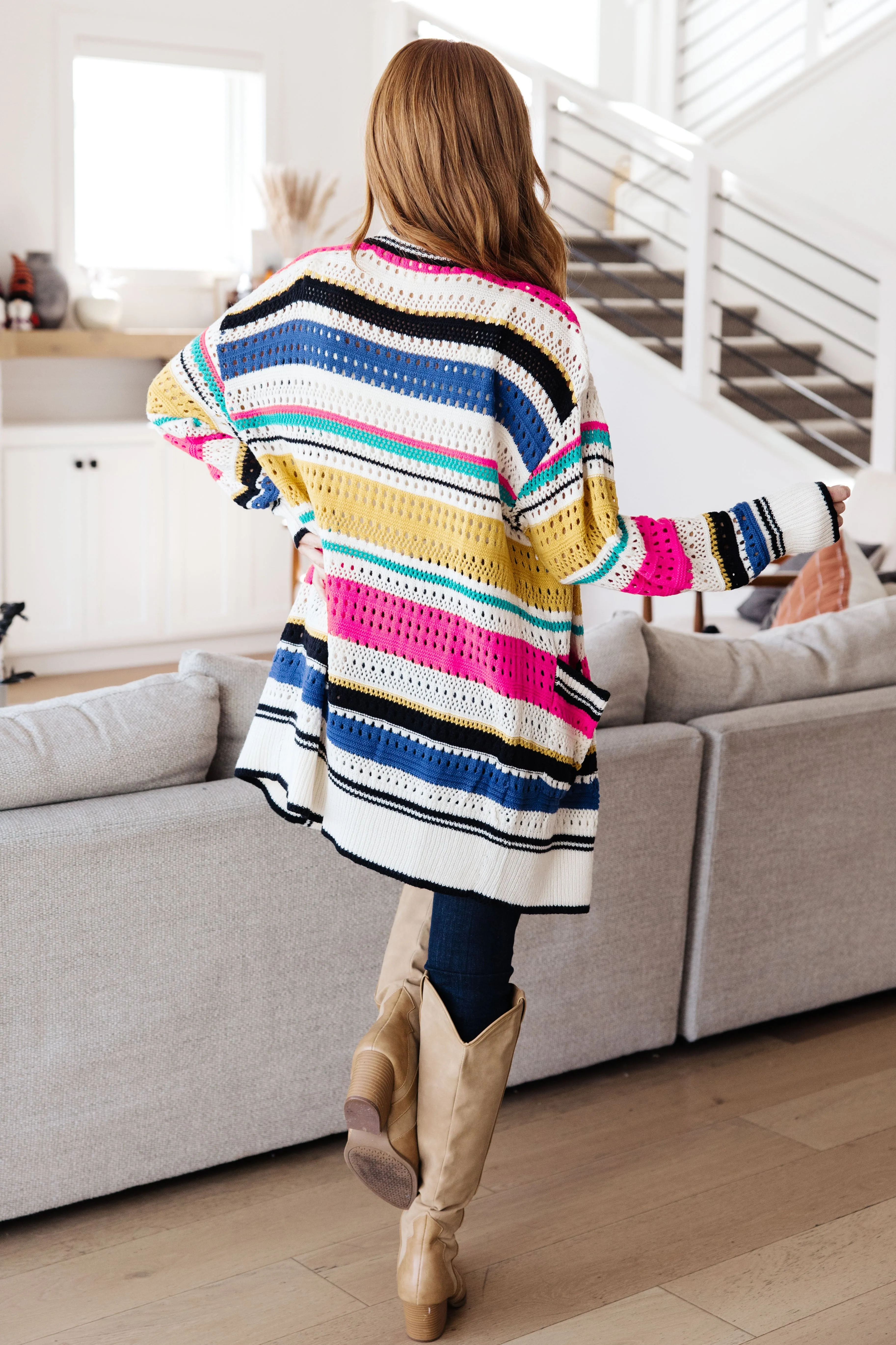 Felt Cute Striped Cardigan - Bibi