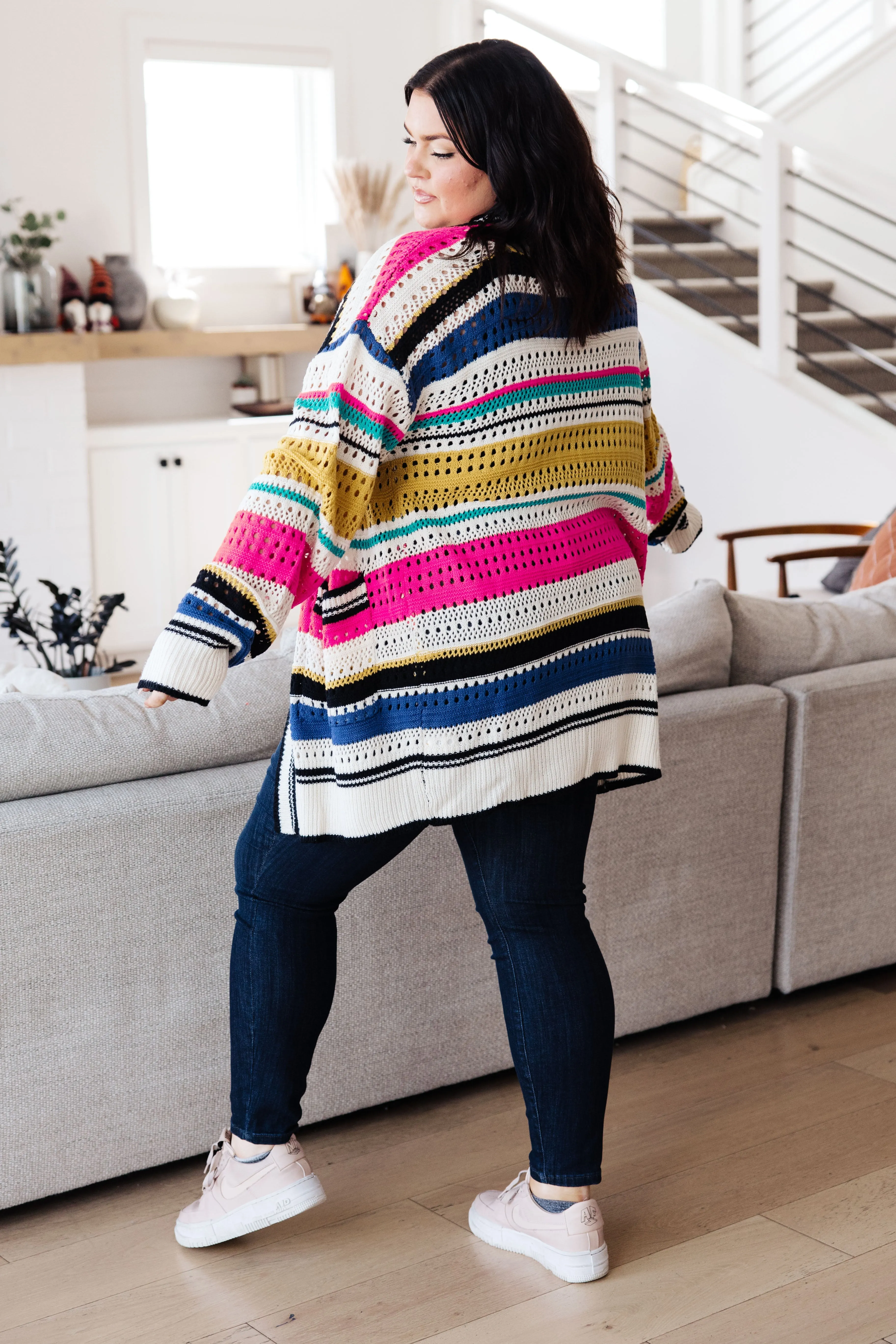 Felt Cute Striped Cardigan - Bibi