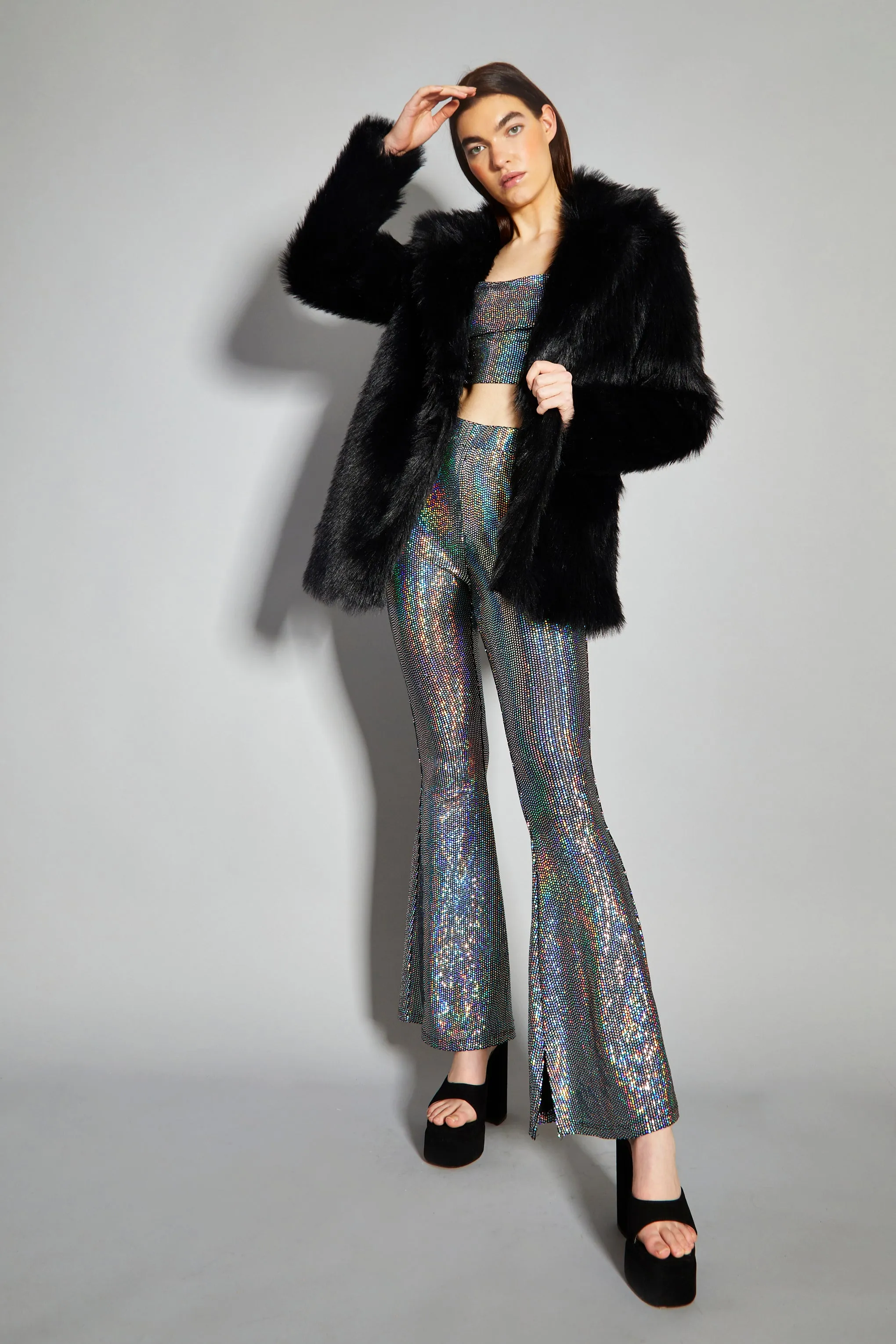 Glamorous Black Faux Fur Coat