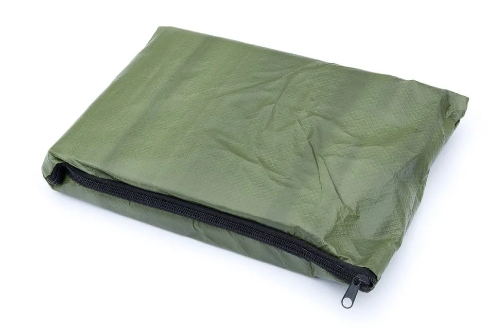 Green Double-Sided Thermal Reflective Tarp Kit, 60" x 82", Pegs and Paracords Included