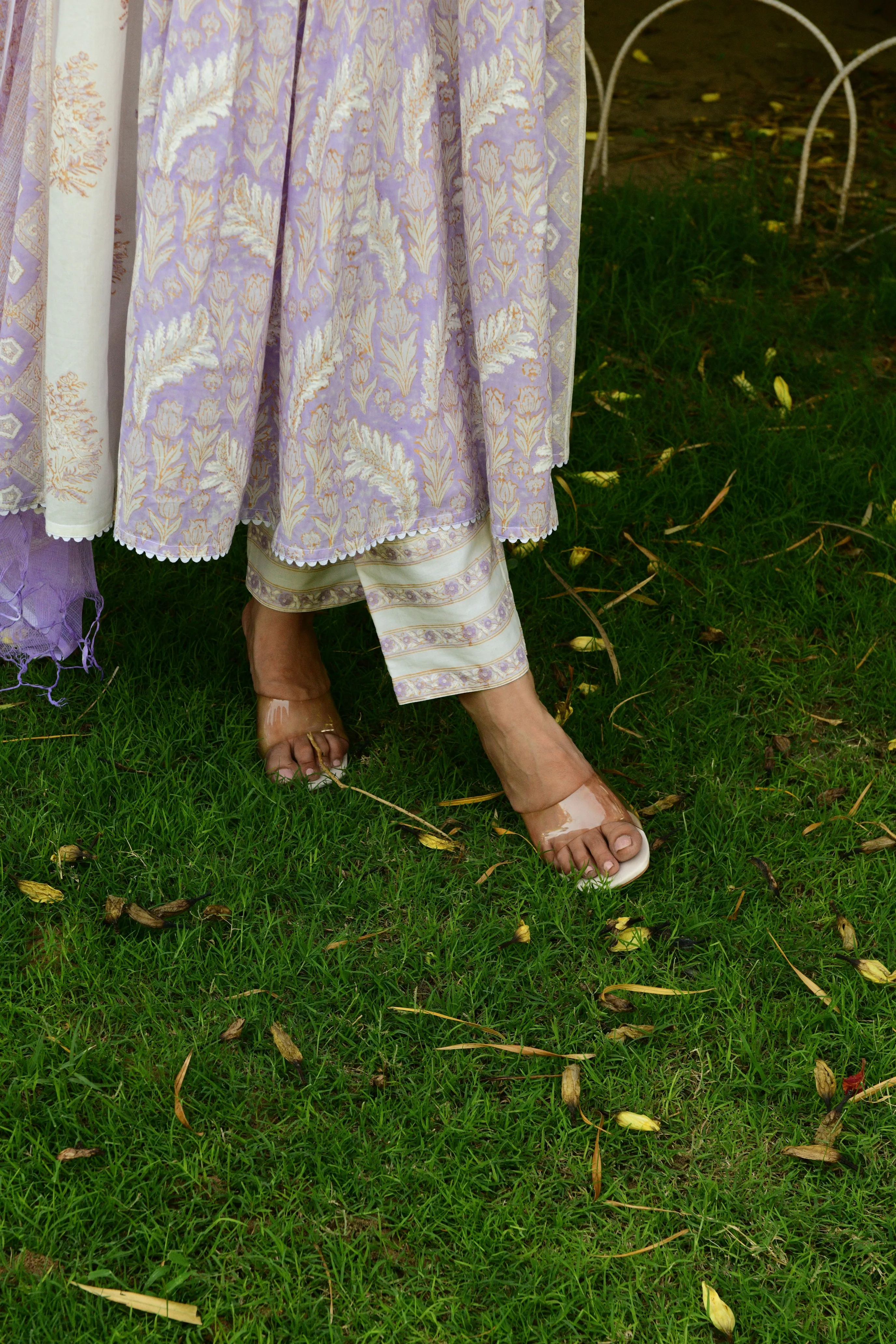 Hand Block Printed Lavender Suit Set