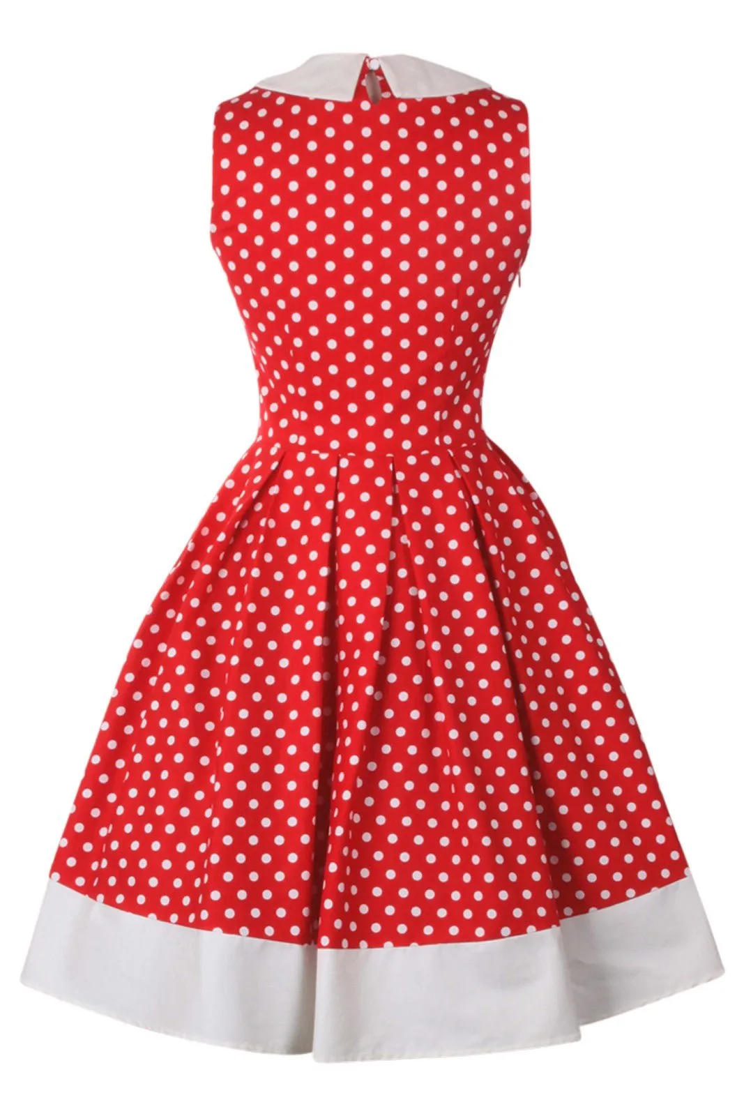 Hazel vintage Inspired Swing Dress in Red Polka Dot