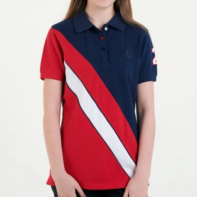 Hazy Blue Womens Short Sleeve Polo Shirt - Chole II