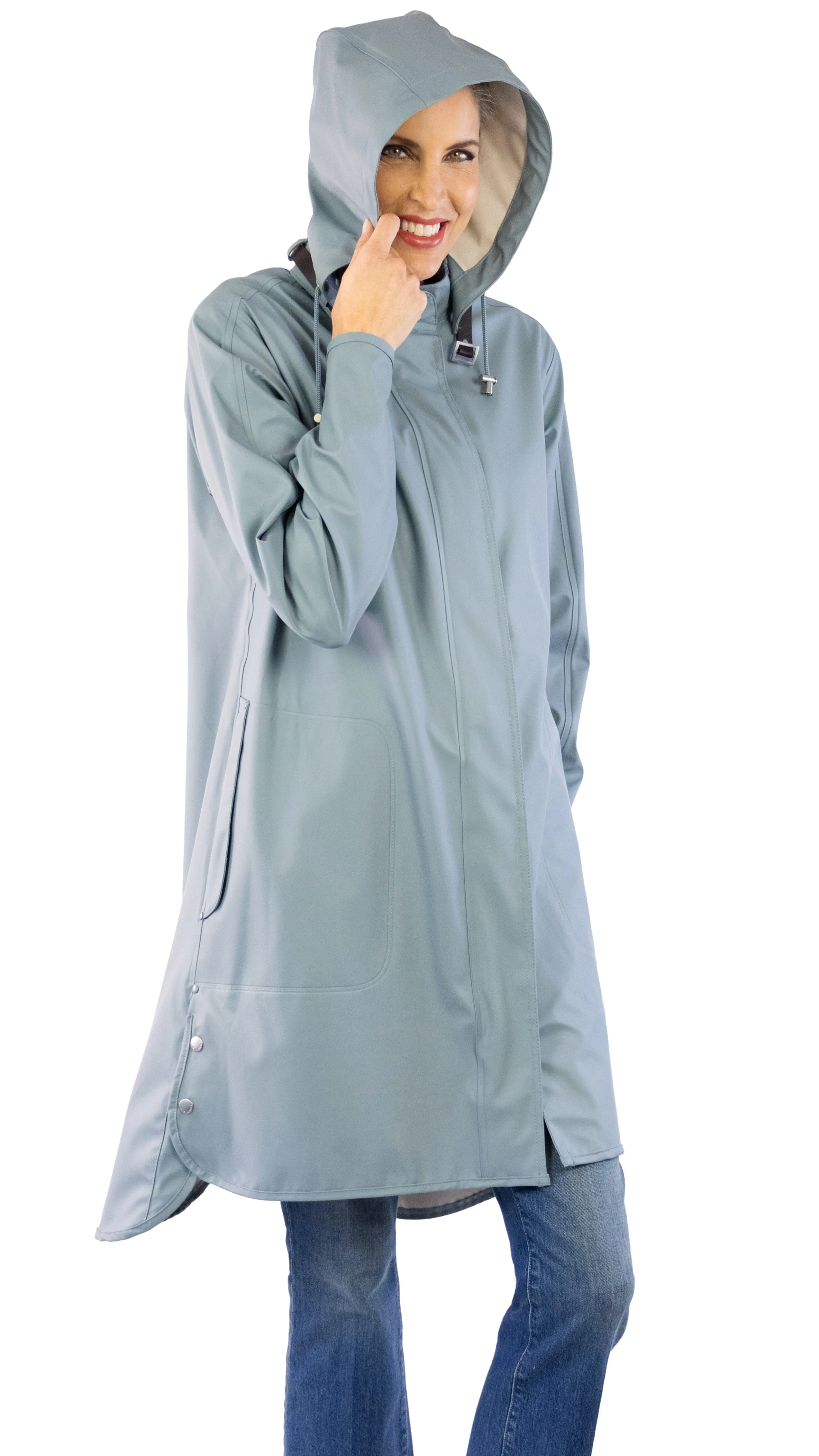 Hooded Raincoat - Blue Cloud