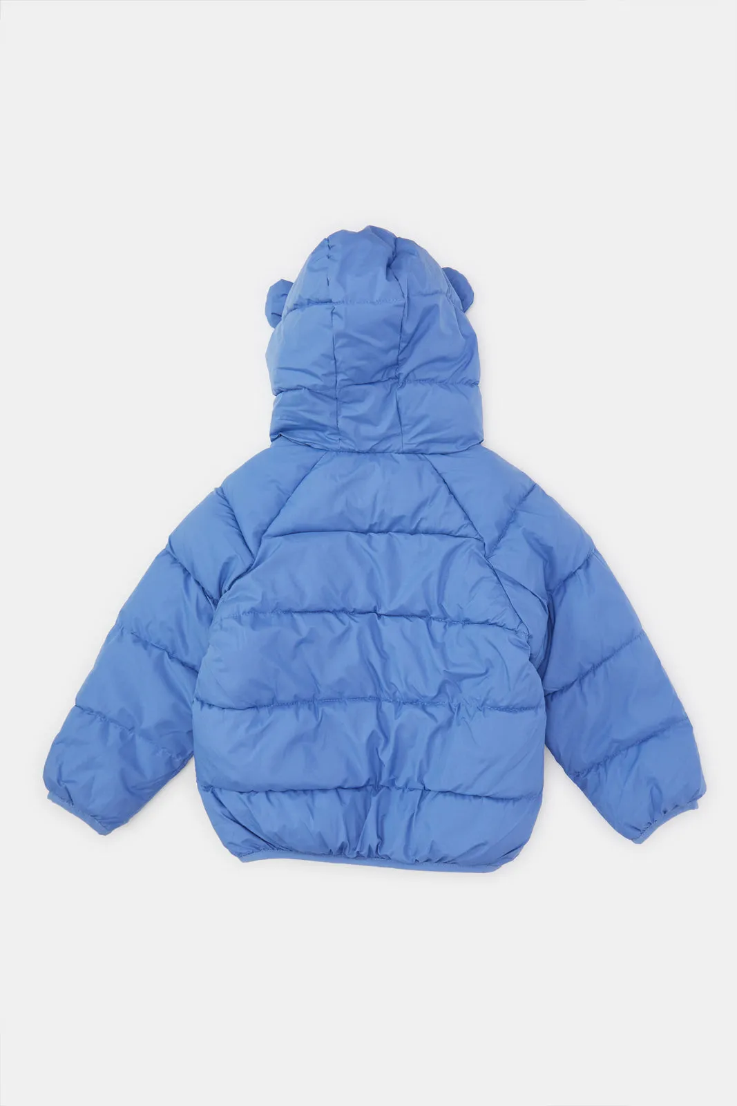 Infant Boys Blue Sherpa Lined Hooded Jacket