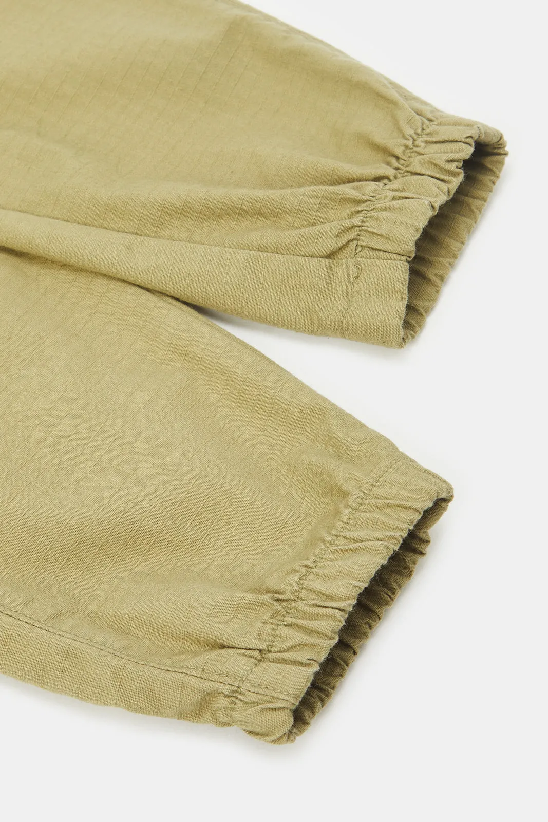 Infant Boys Green Ribstop Joggers