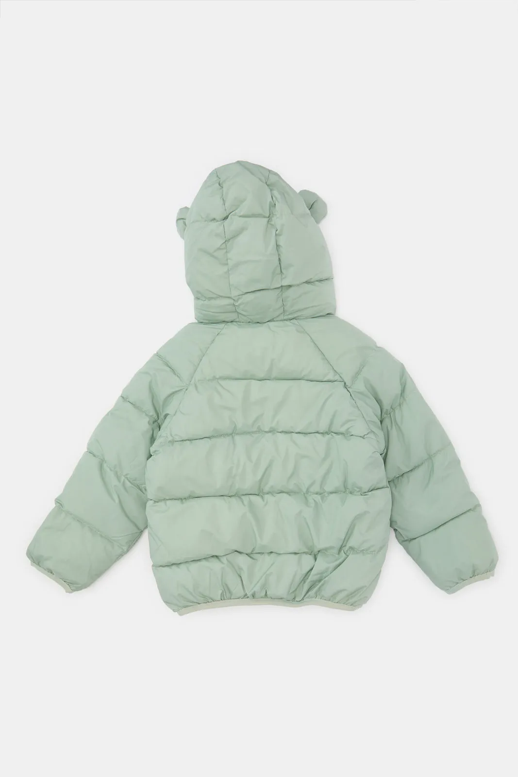 Infant Boys Green Sherpa Lined Hooded Jacket