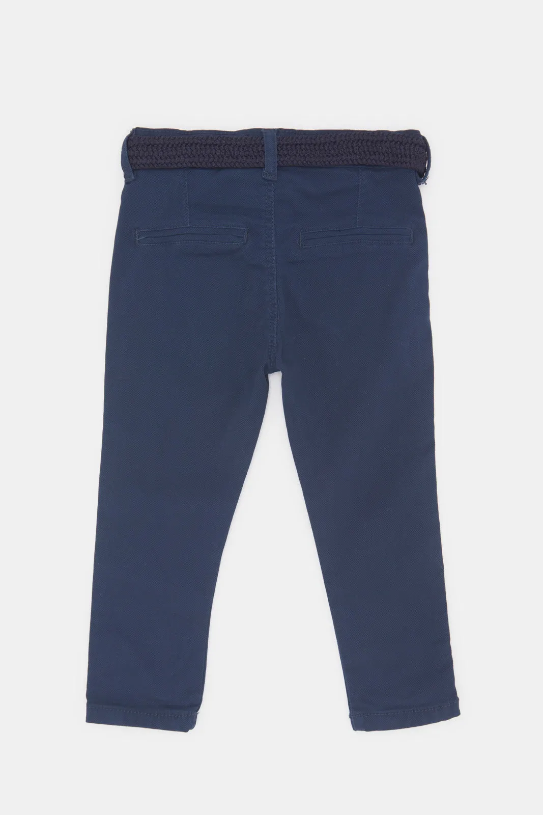 Infant Boys Navy Plain Belted Trouser