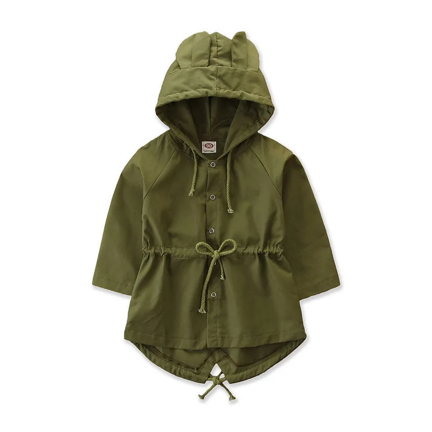 Ins Children's Cute Bunny Ears Trench Coat