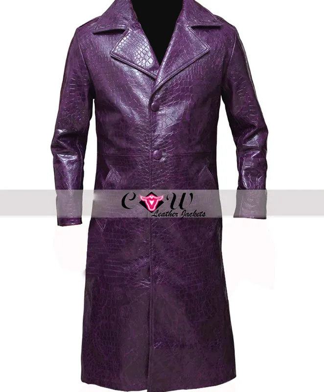 Jared Leto Joker Faux Leather Coat