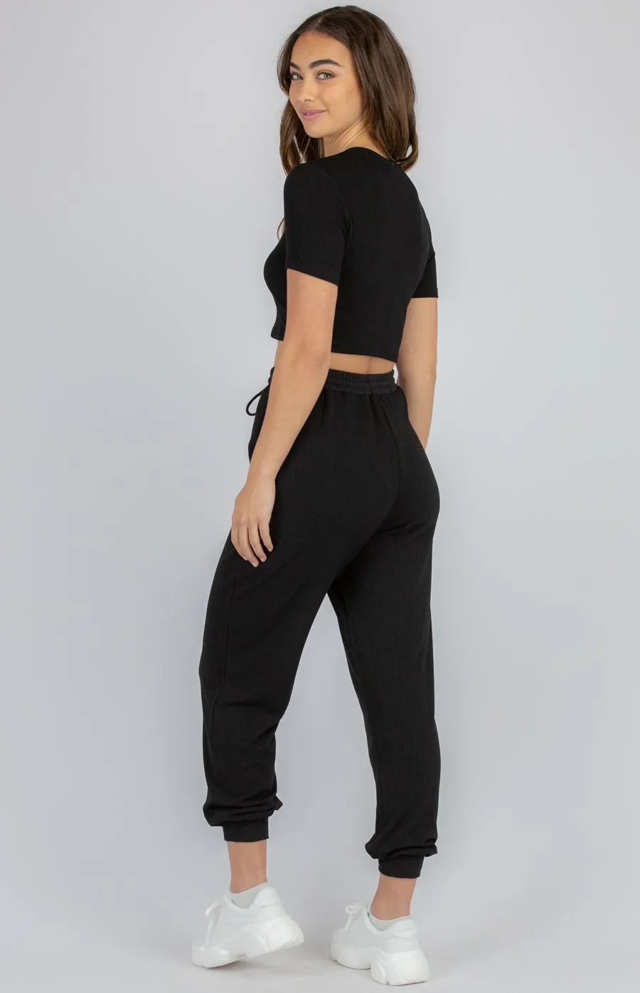 Jersey Rib Set With Crop And Pants