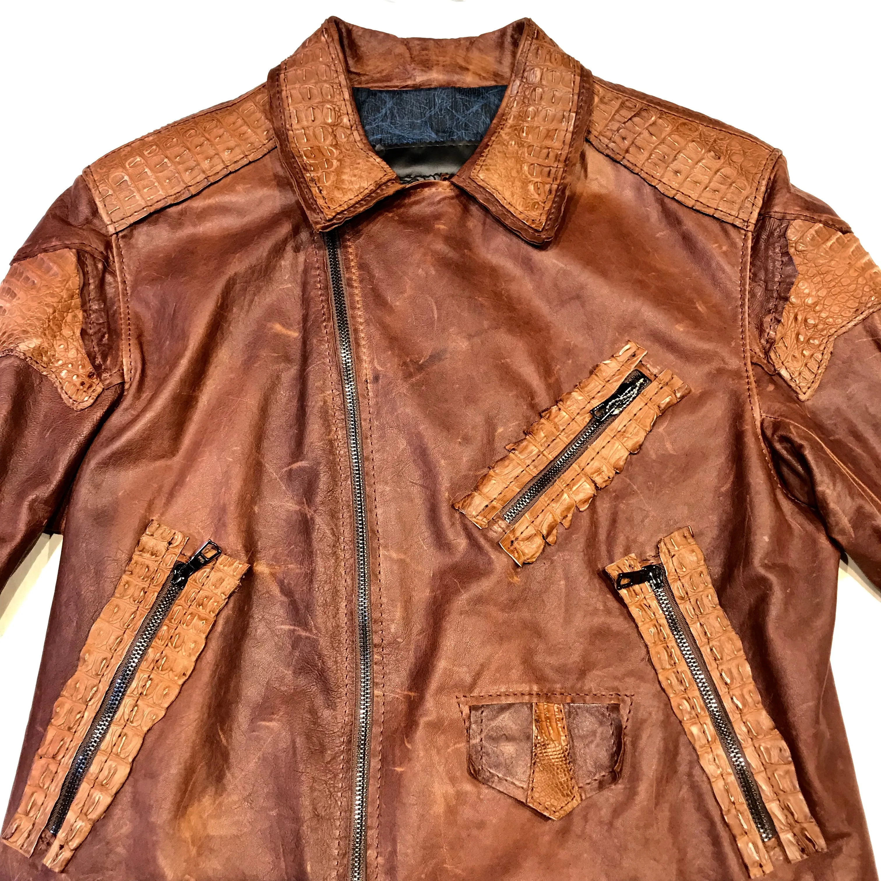 Kashani Raw Alligator Custom Biker Jacket