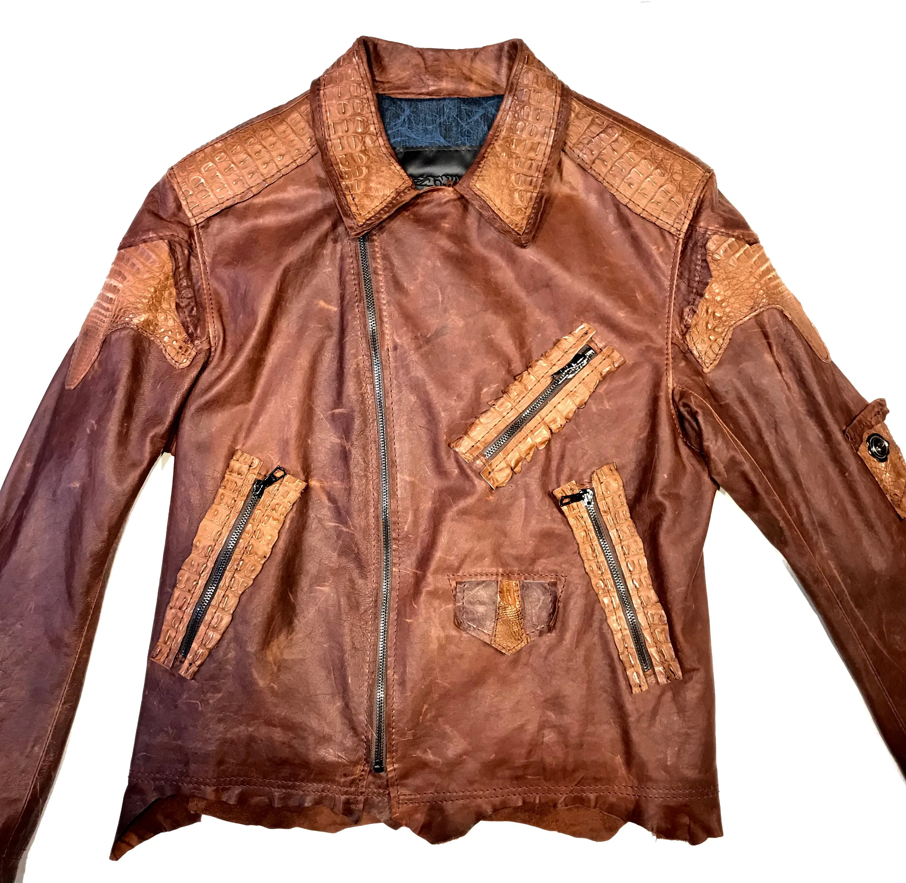 Kashani Raw Alligator Custom Biker Jacket