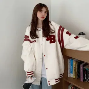 Korean Style Fashion Loose Baseball Varsity Bomber Jackets