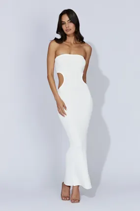 Kori Knit Bandeau Maxi Dress - White