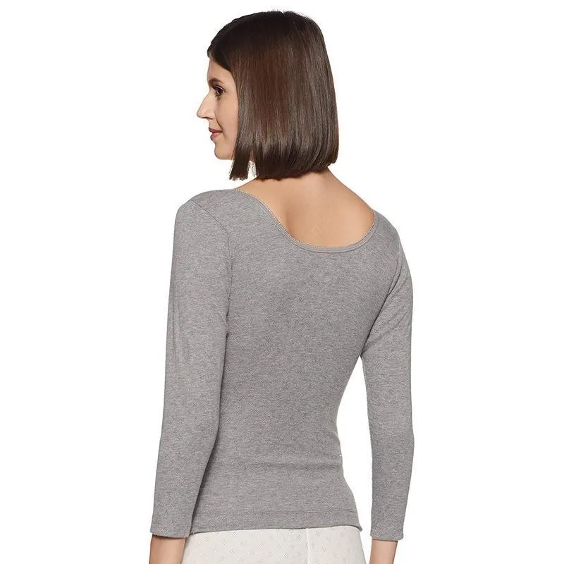 Lovable Women's Grey Winter Thermal Top