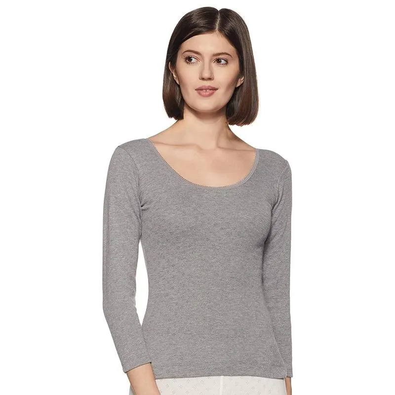 Lovable Women's Grey Winter Thermal Top