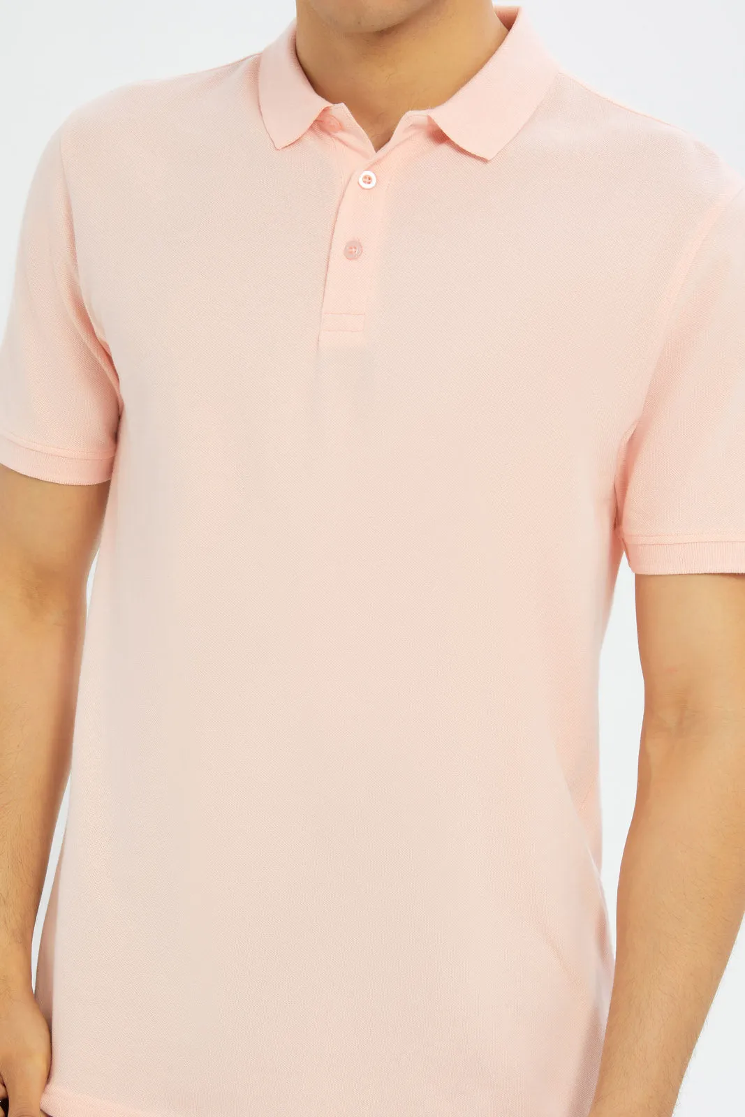 Men Pink Polo T-Shirt