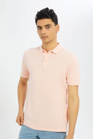 Men Pink Polo T-Shirt