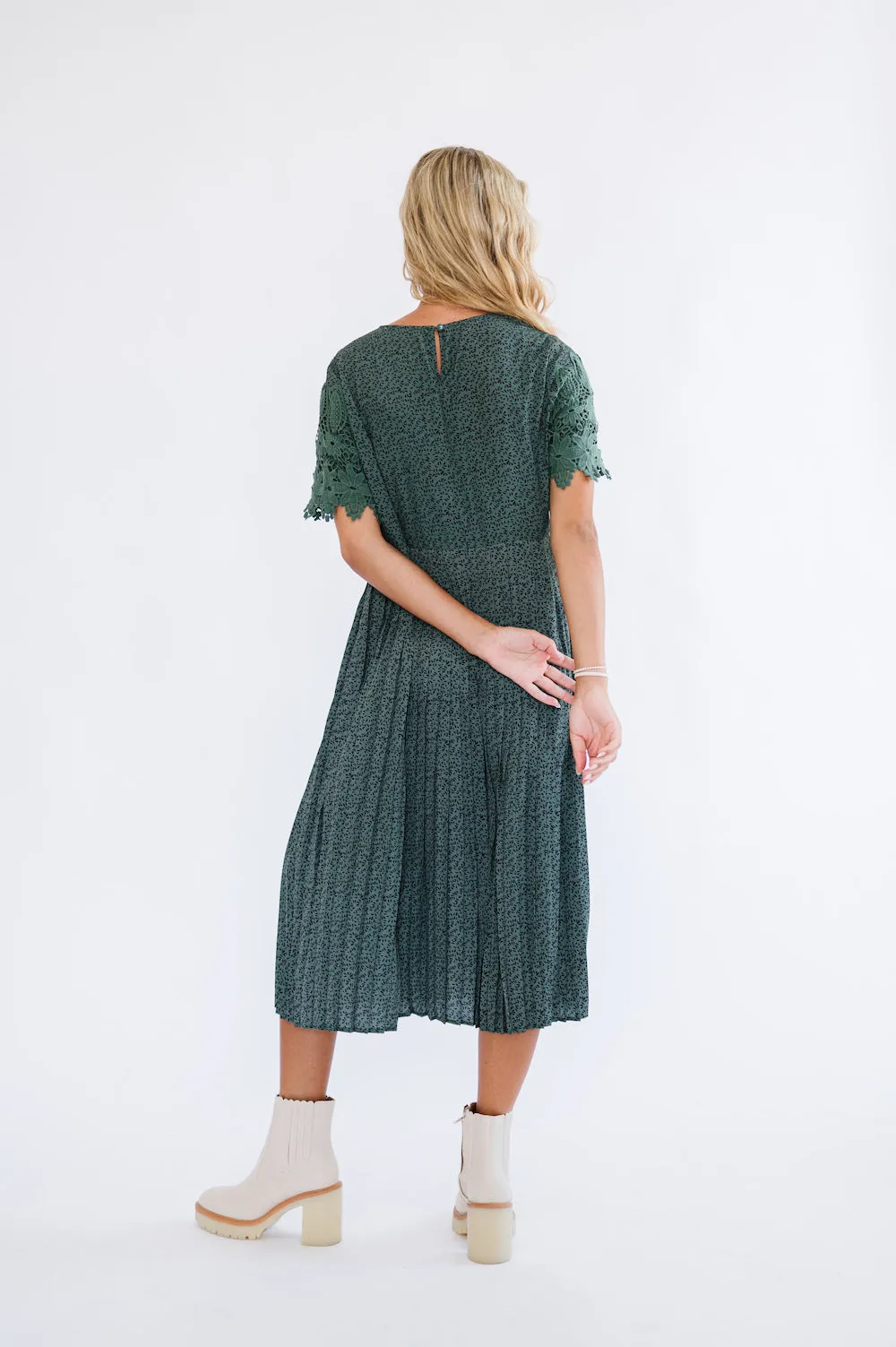 Milly Dress in Hunter Green