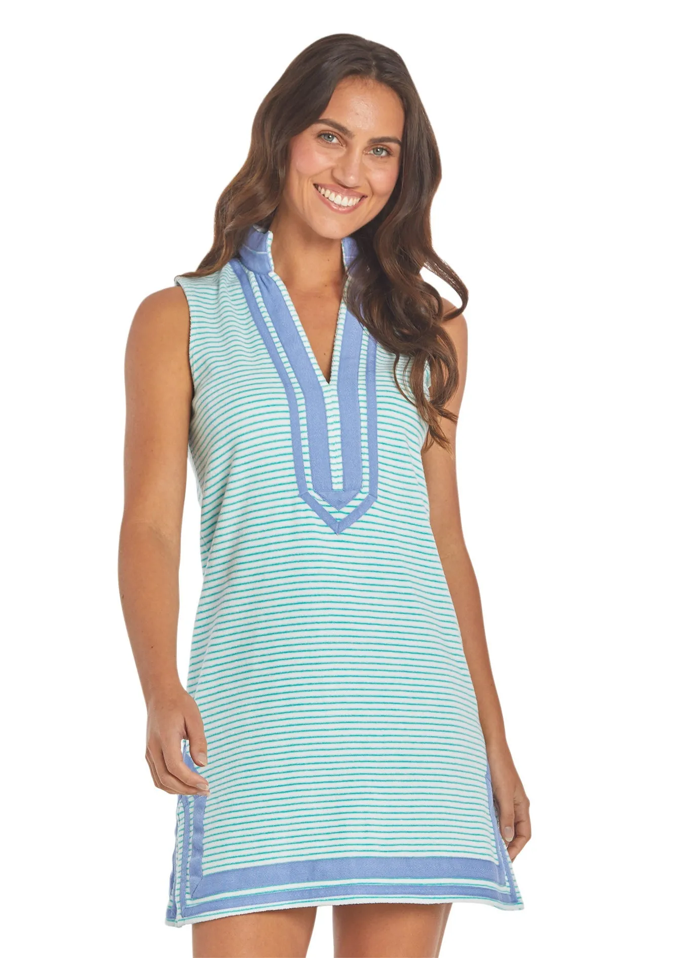 Mint Stripe Sleeveless Terry Tunic