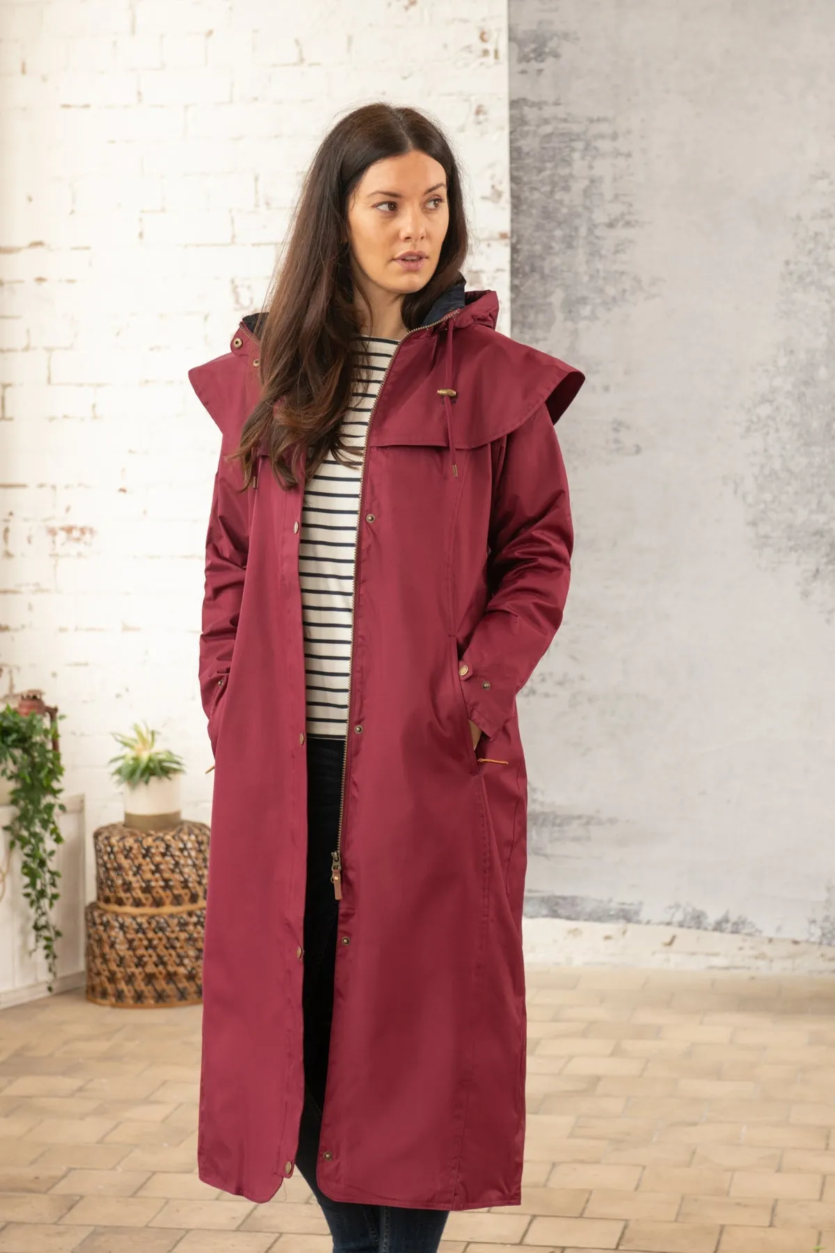 Outback Full Length Waterproof Raincoat - Berry