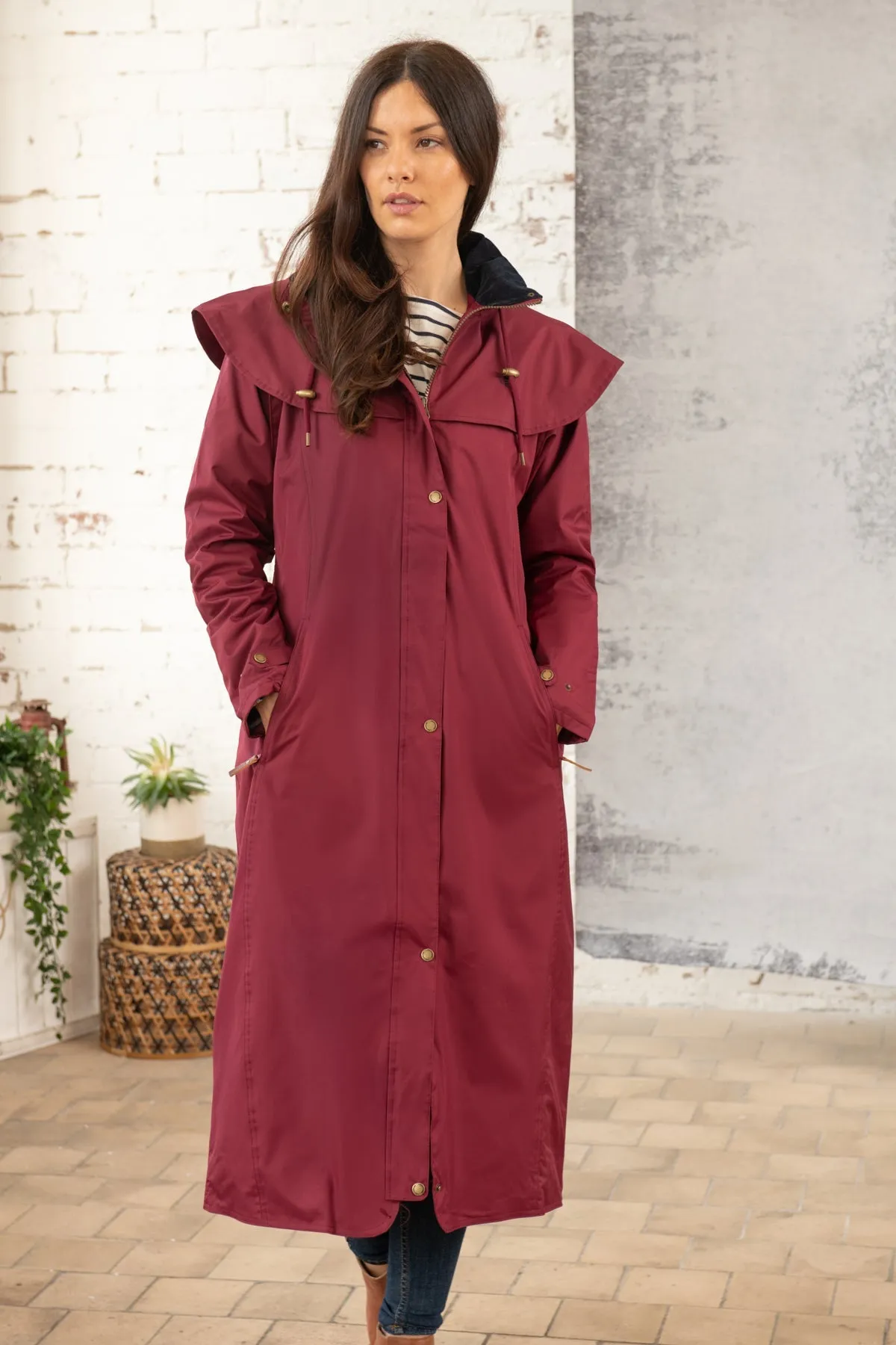 Outback Full Length Waterproof Raincoat - Berry