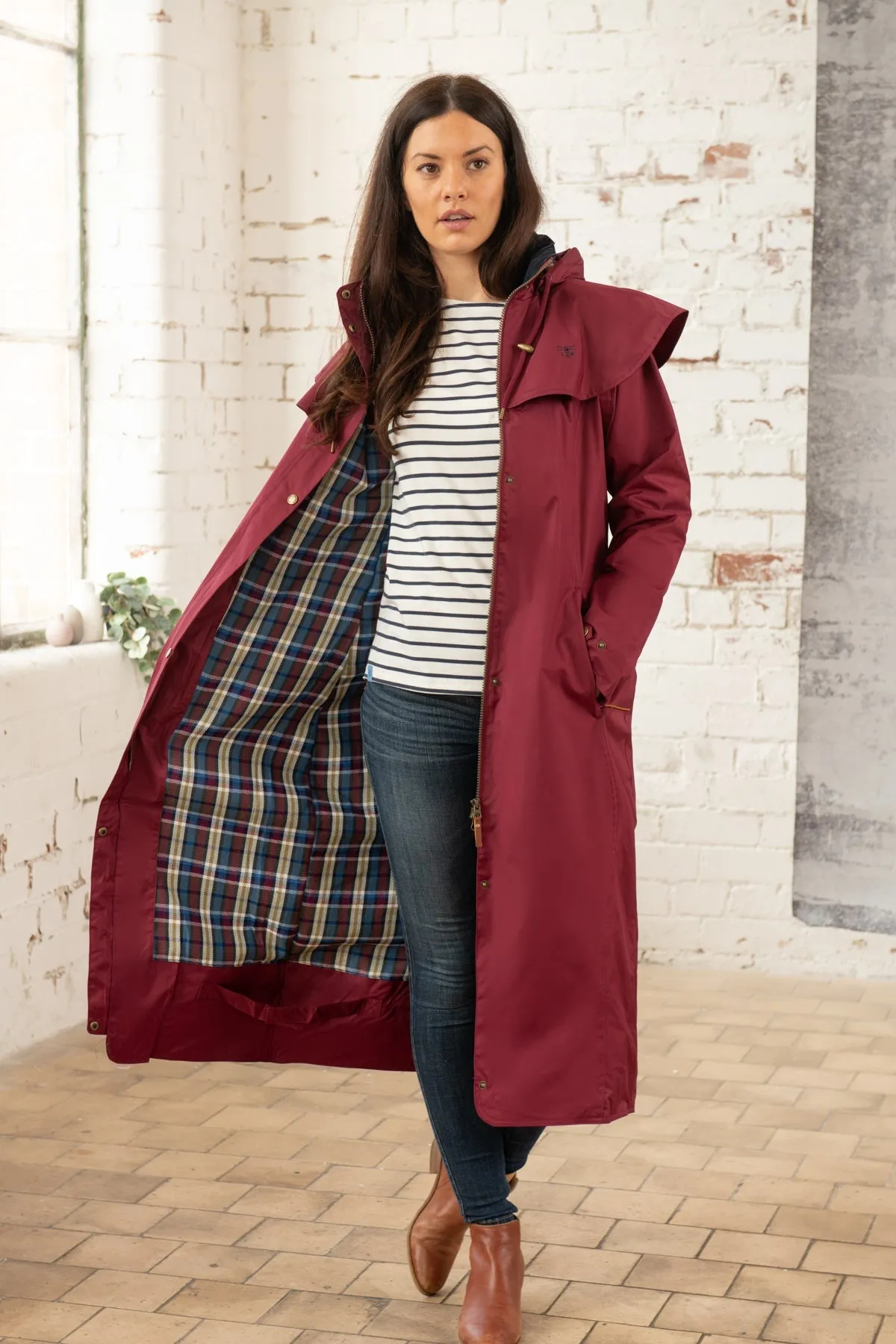 Outback Full Length Waterproof Raincoat - Berry