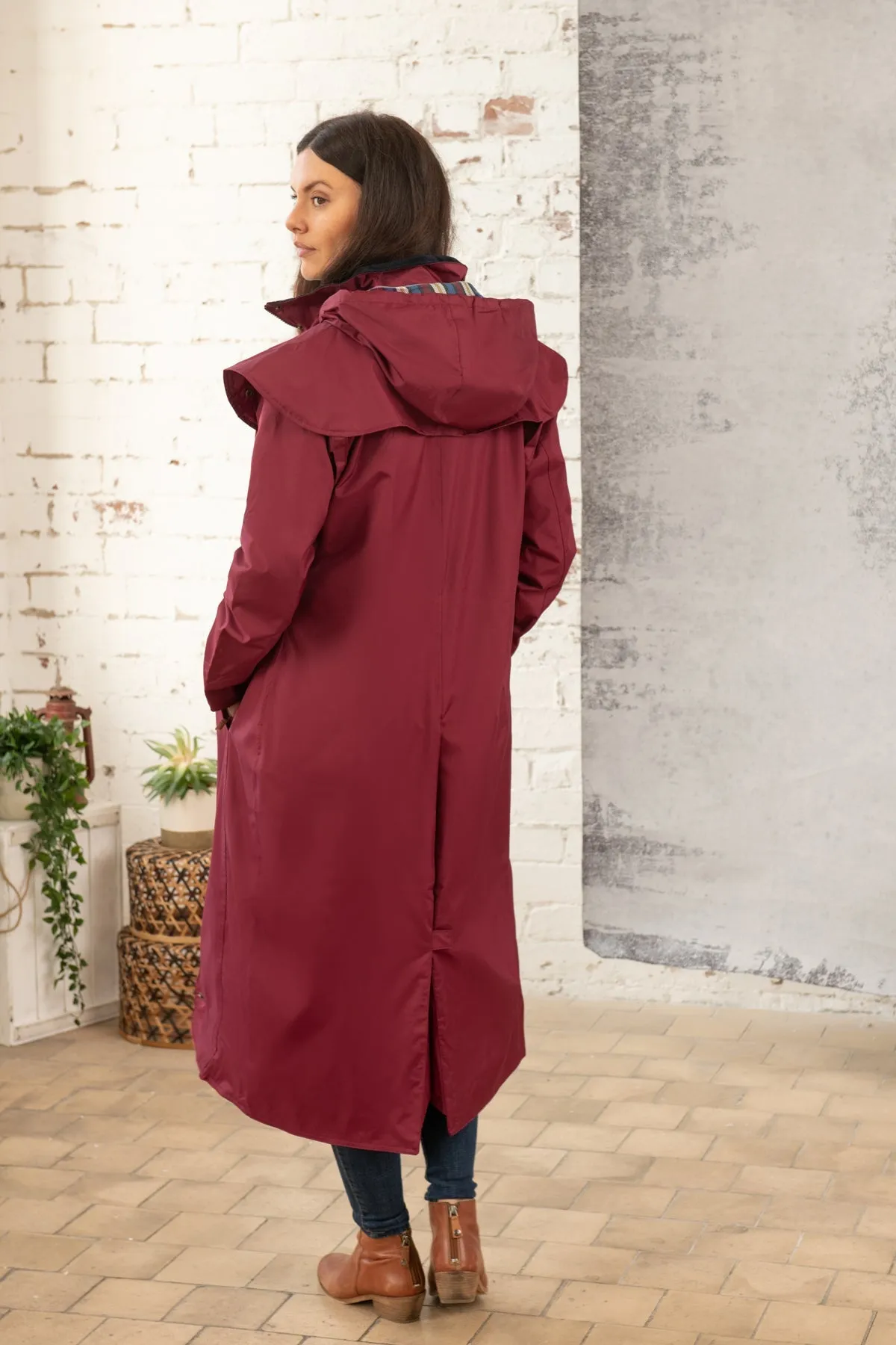 Outback Full Length Waterproof Raincoat - Berry