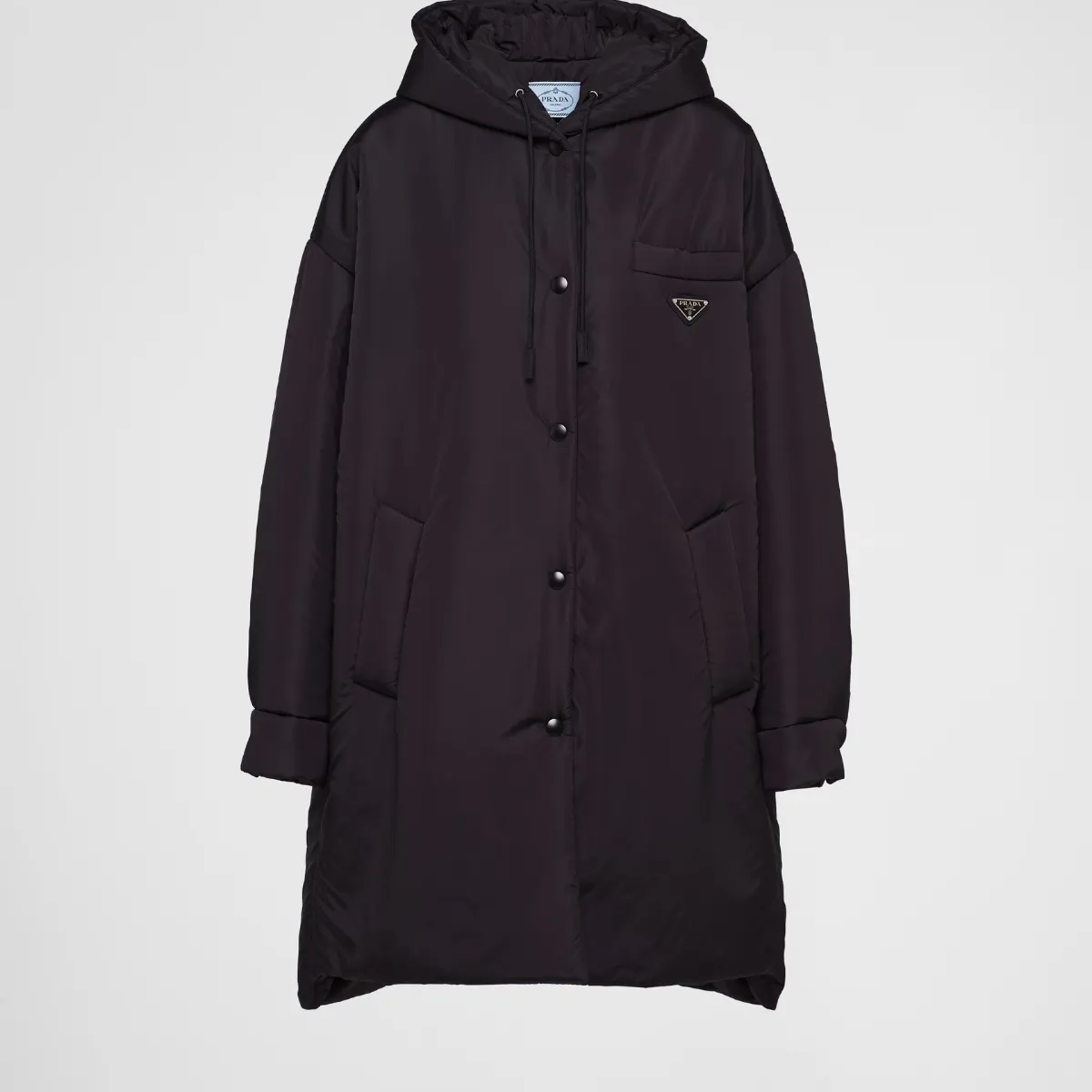 Oversized light Black Re-Nylon raincoat